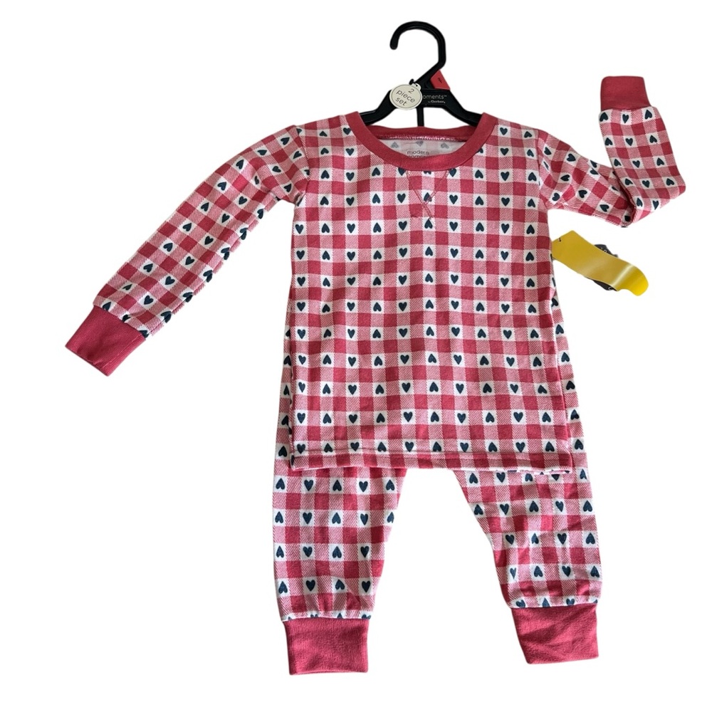 NEW Modern Moments Heart Plaid Pajama Set Size 2T